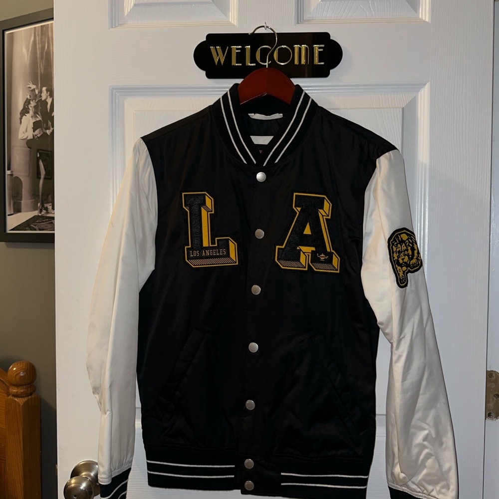 Hollister Black and White Varsity Jacket